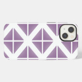 Paarse Trendy Driehoek Patroon iPhone Hoesje (Achterkant horizontaal)
