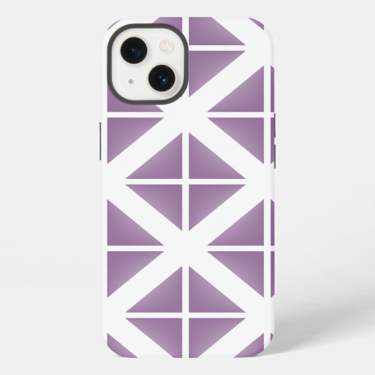 Paarse Trendy Driehoek Patroon iPhone Hoesje (Achterkant)
