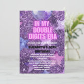 Paarse trendy in mijn dubbele cijfers tijdperk ver kaart (Staand voorkant)