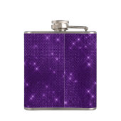 Paarse Trendy Sparkle Monogram Initiaal Heupfles (Achterkant)