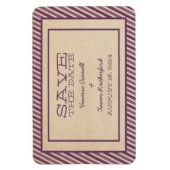 Paarse Trendy Stripes sparen de Magnet van de Datu Magneet (Verticaal)
