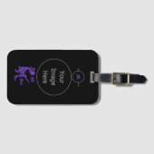 Paarse Trex de baas Dino Bagagelabel (Voorkant (horizontaal))