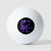 Paarse Trex de baas Dino Golfballen (Voorkant)