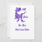 Paarse Trex de baas Dino Kaart (Voorkant)