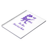 Paarse Trex de baas Dino Notitieboek (Linkerzijde)