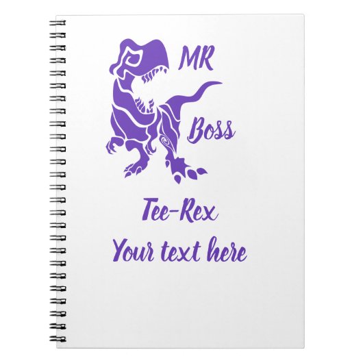 Paarse Trex de baas Dino Notitieboek (Voorkant)