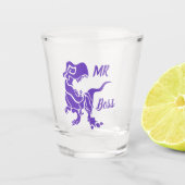 Paarse Trex de baas Dino Shot Glas (Voorkant)