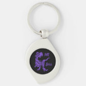 Paarse Trex de baas Dino Sleutelhanger (Voorkant)