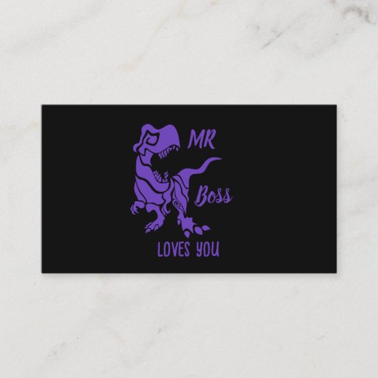Paarse Trex de baas Dino Visitekaartje (Voorkant)