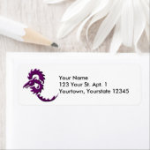 Paarse Tribal Dragon adreslabel Etiket (Insitu)