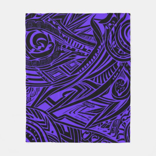 Paarse tribale Abstract Fleece Deken (Voorkant)