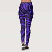 Paarse tribale Abstract Leggings (Achterkant)