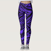 Paarse tribale Abstract Leggings (Voorkant)