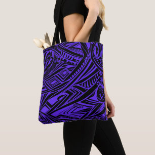 Paarse tribale Abstract Tote Bag