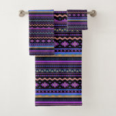 Paarse tribale ontwerp bad handdoek (Insitu)