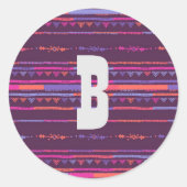 Paarse tribale Stickers en envelopsluitingen (Voorkant)