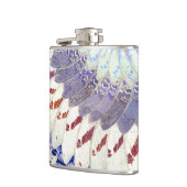 Paarse tribale vlinderkunst decopatroon heupfles (Links)