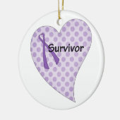 Paarse tribune en overlevingsorament keramisch ornament (Links)