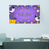 Paarse Trick or treat Kinder partij Halloween Snoe Spandoek (Beurs)
