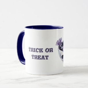 Paarse Trick or Treat Kom Met Schedel Snoepgoed Mok