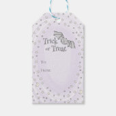 Paarse Trick or treat VAN Baby Halloween Cadeaulabel (Voorkant)