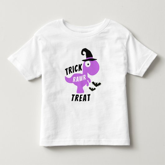 Paarse Trick Rawr Treat T-Shirt (Voorkant)