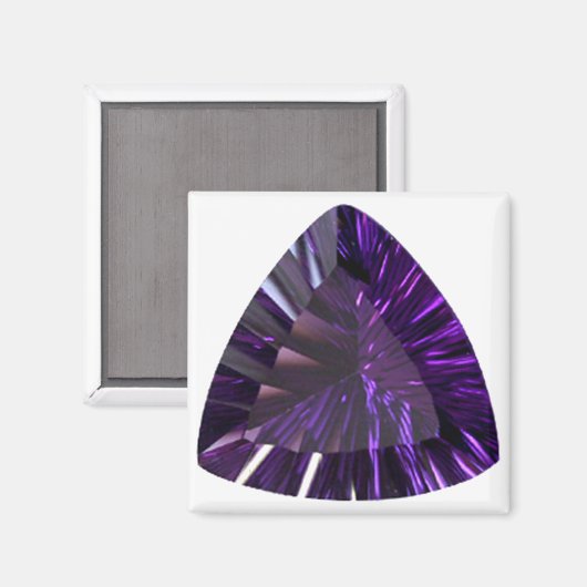 Paarse Trillion Amethyst Gemstone Magneet (Voorkant / Achterkant)