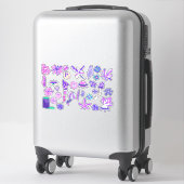 Paarse Trippy Psychedelic Mushroom Sticker (Koffer)