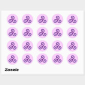 Paarse Triskele Ronde Sticker (Vel)