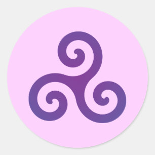 Paarse Triskele Ronde Sticker