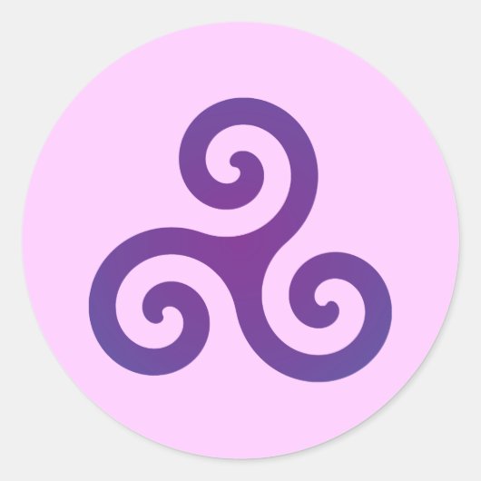 Paarse Triskele Ronde Sticker (Voorkant)