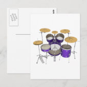 Paarse trommelkit: briefkaart (Voorkant / Achterkant)