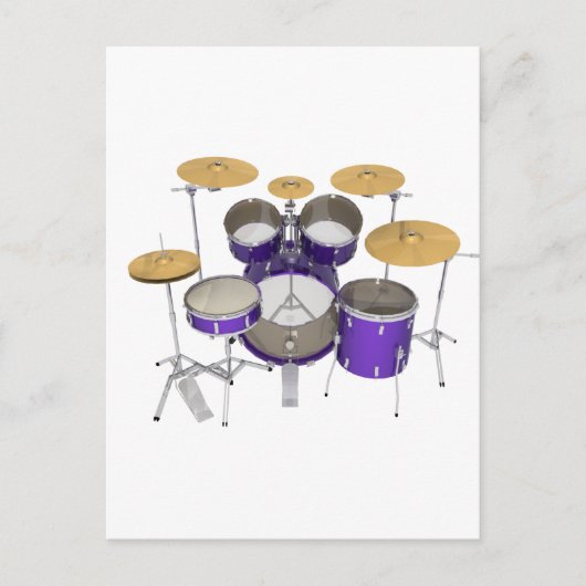 Paarse trommelkit: briefkaart (Voorkant)