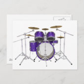 Paarse trommelkit: briefkaart (Voorkant / Achterkant)
