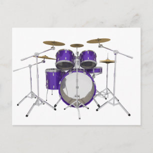 Paarse trommelkit: briefkaart
