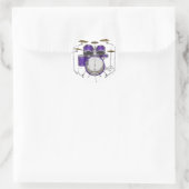 Paarse trommelkit: ronde sticker (Tas)