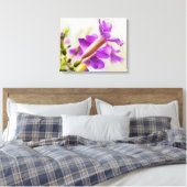 Paarse Trompet Bloem Waterverf Art Canvas Print (Insitu (Slaapkamer))
