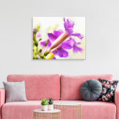 Paarse Trompet Bloem Waterverf Art Canvas Print (Insitu (Woonkamer))