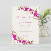 Paarse trompet bloementuin vrijgezellenfeest kaart (Staand voorkant)