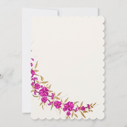 Paarse trompet wijnstok bloementuin Vrijgezellenfe Kaart (Achterkant)