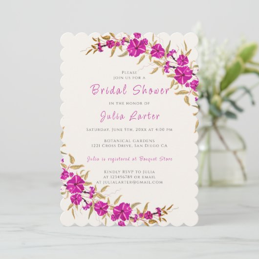 Paarse trompet wijnstok bloementuin Vrijgezellenfe Kaart (Staand voorkant)