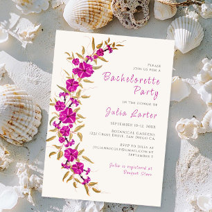 Paarse Trompetbloem Tuin Bachelorette Feest Kaart
