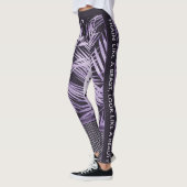 Paarse tropische bladeren glitter & quote stijlvol leggings (Links)