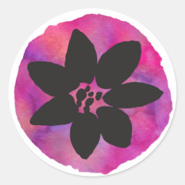 Paarse Tropische Bloem Ronde Sticker