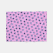 Paarse tropische bloemen botanische lente zomer fleece deken (Voorkant (Horizontaal))