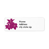 Paarse tropische bloemen label (Voorkant)