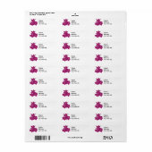 Paarse tropische bloemen label (Full Sheet)