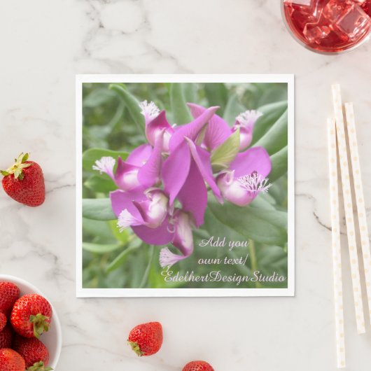 Paarse Tropische Bloemen Papier servetten (Insitu)