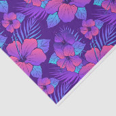 Paarse tropische bloemen tissuepapier (Detail)