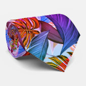 Paarse tropische Hawaïaanse patroon Stropdas (Opgerold)